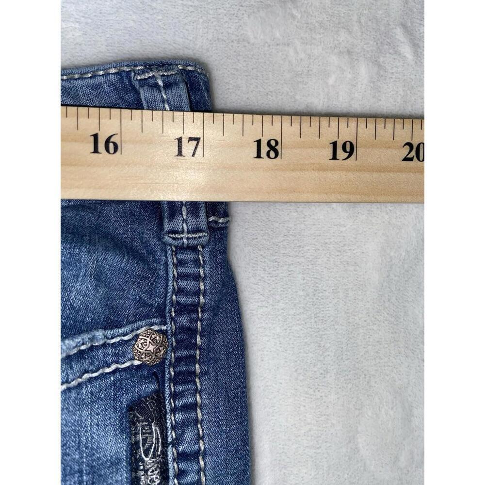 Silver Womens Twisted Surplus Boot Leg Jeans Blue Stretch Whiskered Denim 34x28 - Picture 6 of 14
